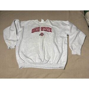 Vintage Ohio State Mens 2XL Red Crewneck Pullover Embroidered USA Sports Club